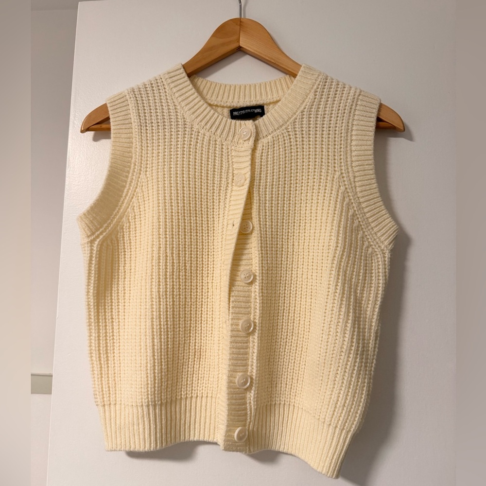 PrettyLittleThing Yellow Button-Up Cardigan